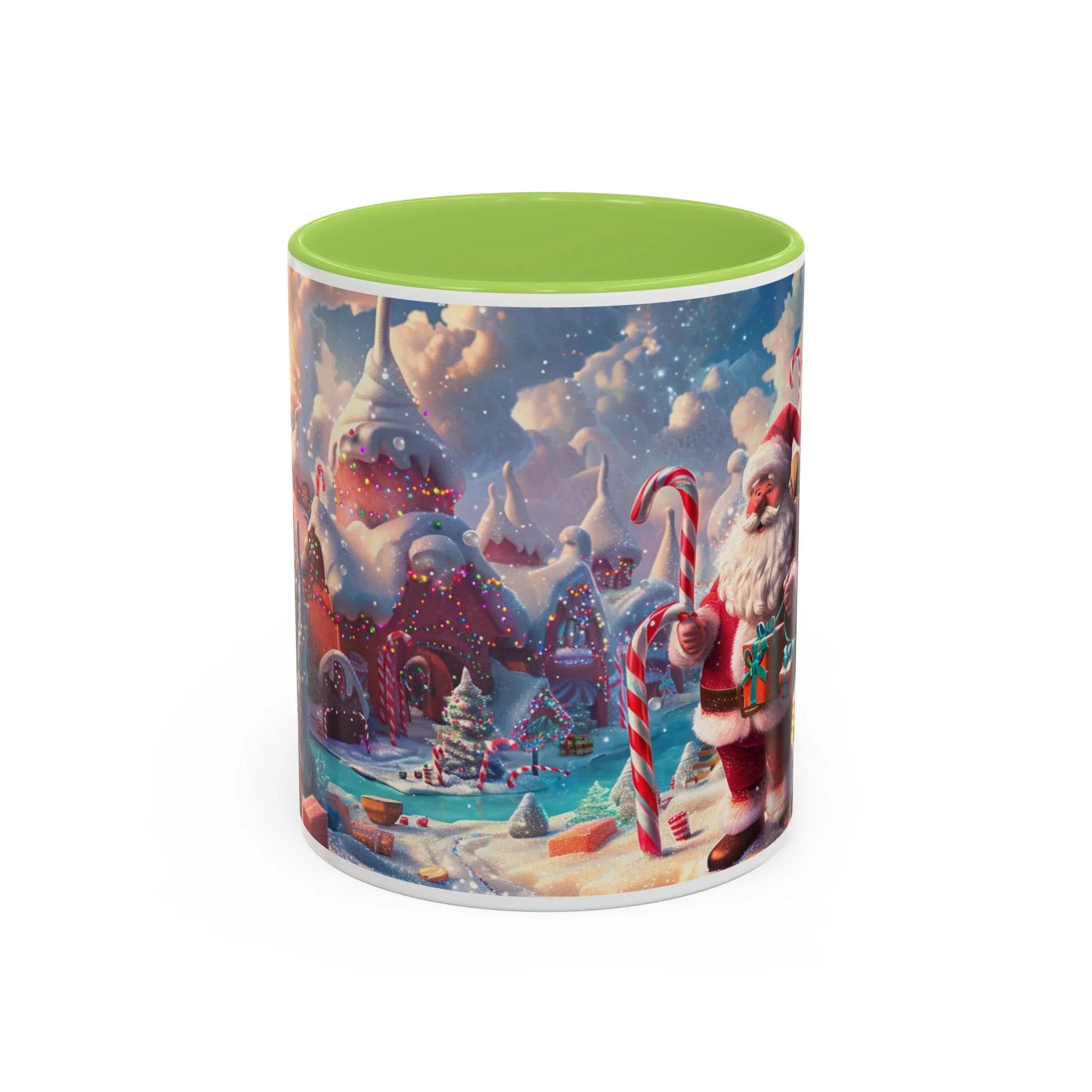 Festive Santa Accent Coffee Mug, Christmas Gift, Holiday Decor, Winter Wonderland, Hot Cocoa Mug, Seasonal Drinkware - 250 USA Celebration