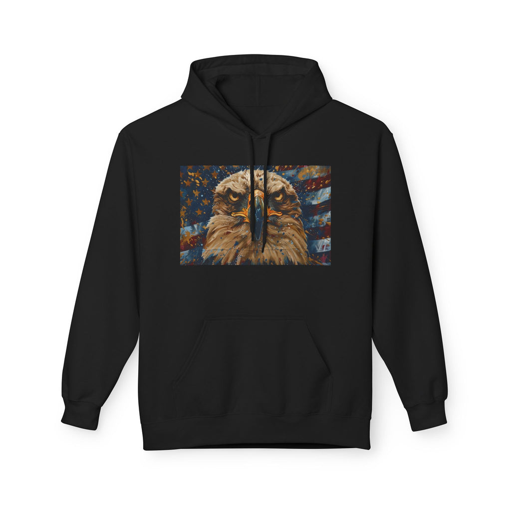 Patriotic Eagle Hoodie — American Flag Bald Eagle with "1776 - 2026" Back Print