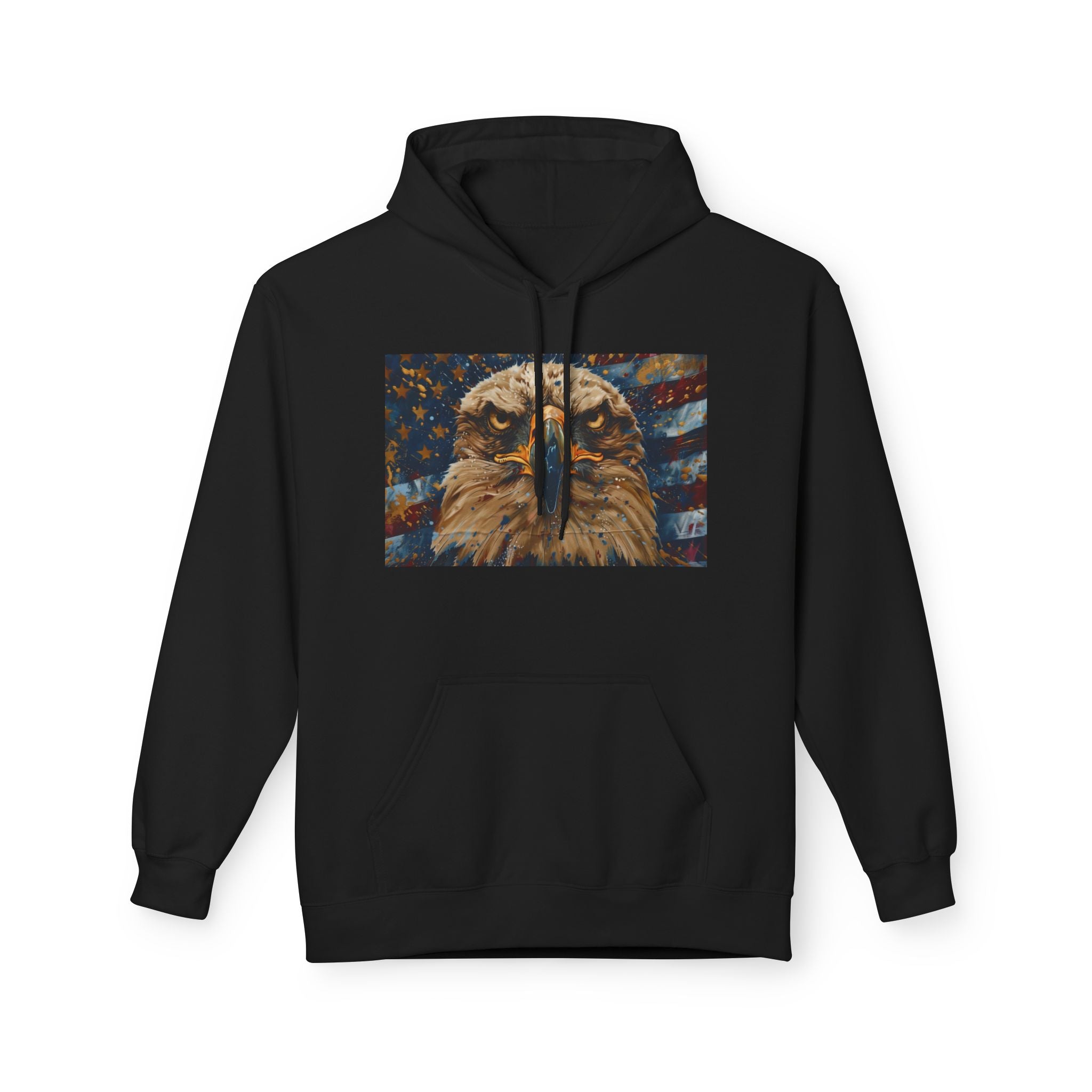 Patriotic Eagle Hoodie — American Flag Bald Eagle with "1776 - 2026" Back Print