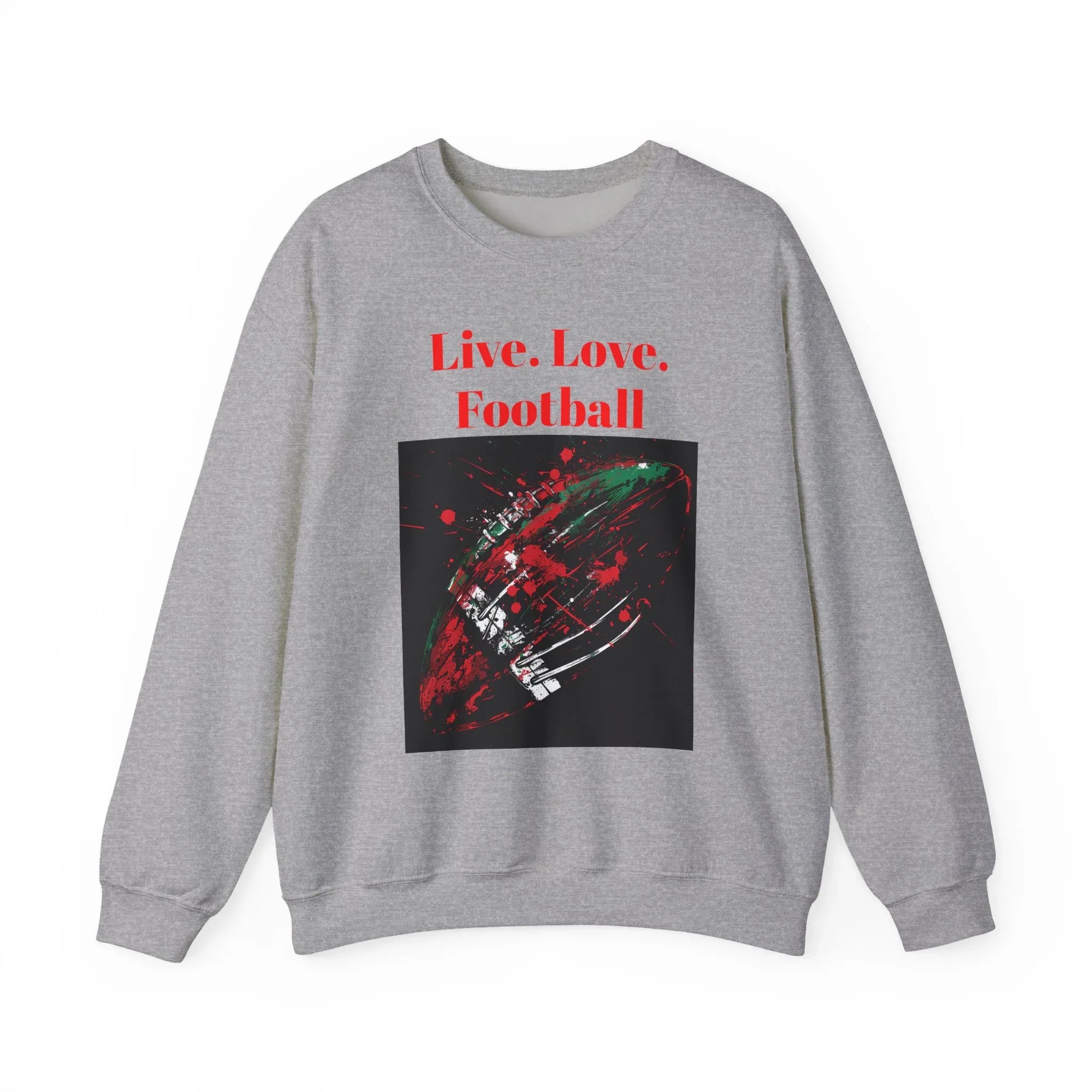 Football Sweatshirt, Live Love Football Crewneck Jumper, Sports Fan Gift, Game Day Apparel, Team Spirit Top, Unisex Sweatshirt - 250 USA Celebration