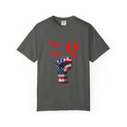 We Are Q fist American flag T-Shirt | QAnon political design - 250 USA Celebration