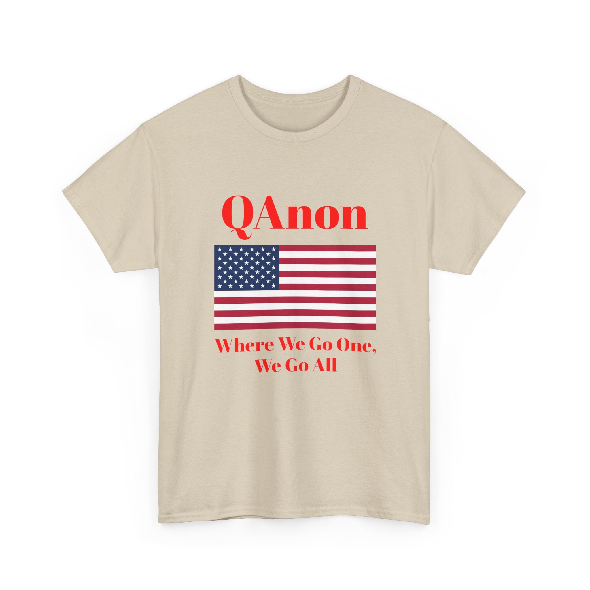 T‑Shirt — QAnon American Flag "Where We Go One, We Go All"