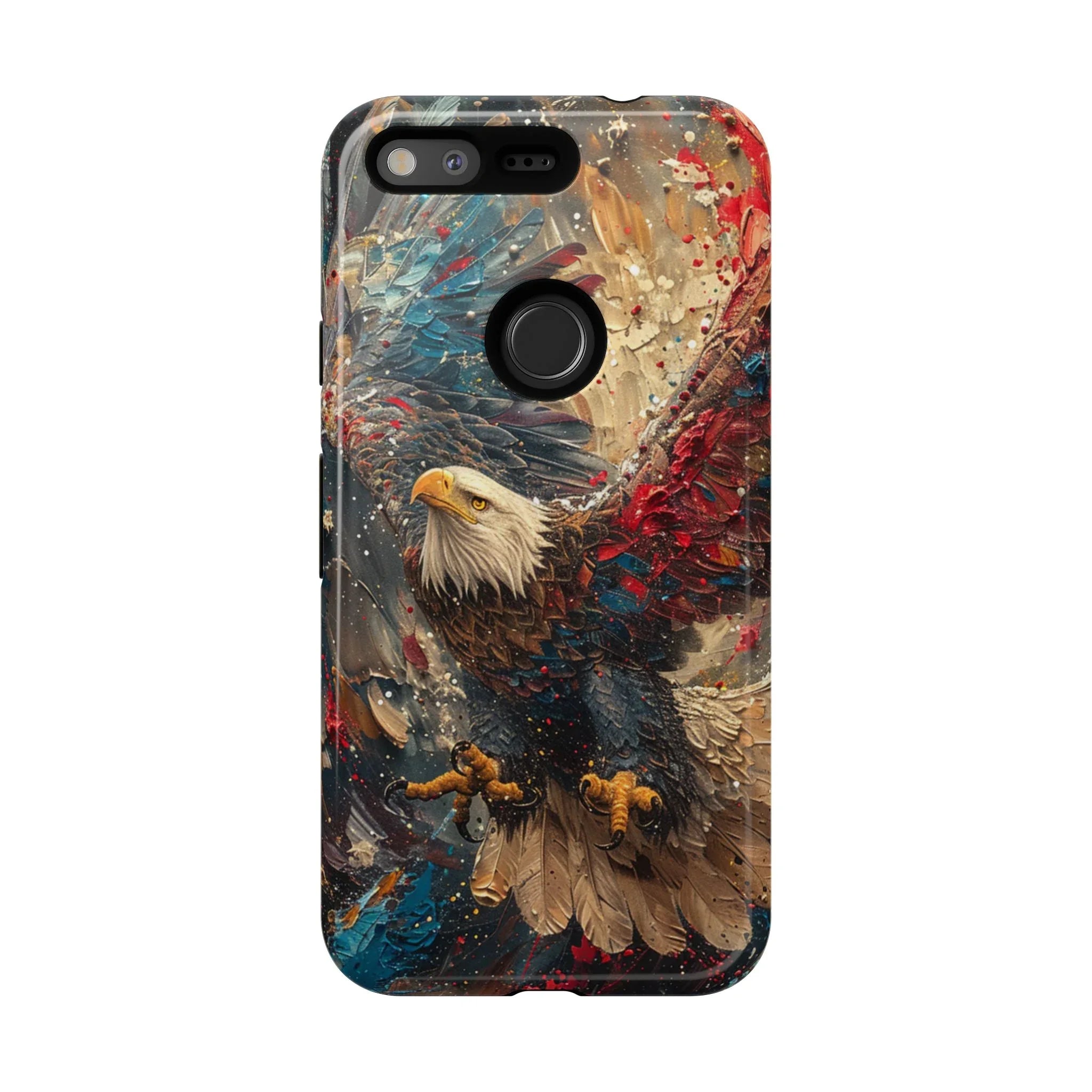 Patriotic Bald Eagle Tough Case | iPhone Phone Case, Red Blue Feather Art - 250 USA Celebration