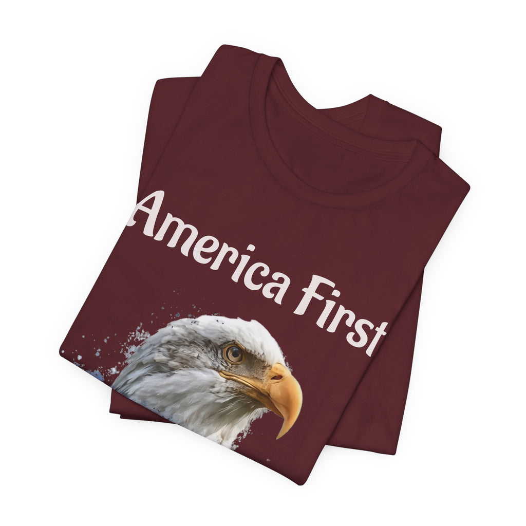 America First Eagle T-Shirt – Patriotic Bald Eagle Tee