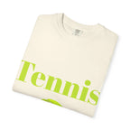 Tennis Ball Graphic Tee | Tennis Shirt, Neon Green Text - 250 USA Celebration