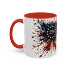 Patriotic 250th Anniversary Coffee Mug – American Flag Splash Accent (11/15oz)
