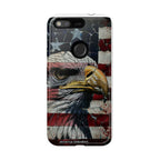American Flag Bald Eagle phone case | Patriotic iPhone cover, cracked vintage flag design - 250 USA Celebration