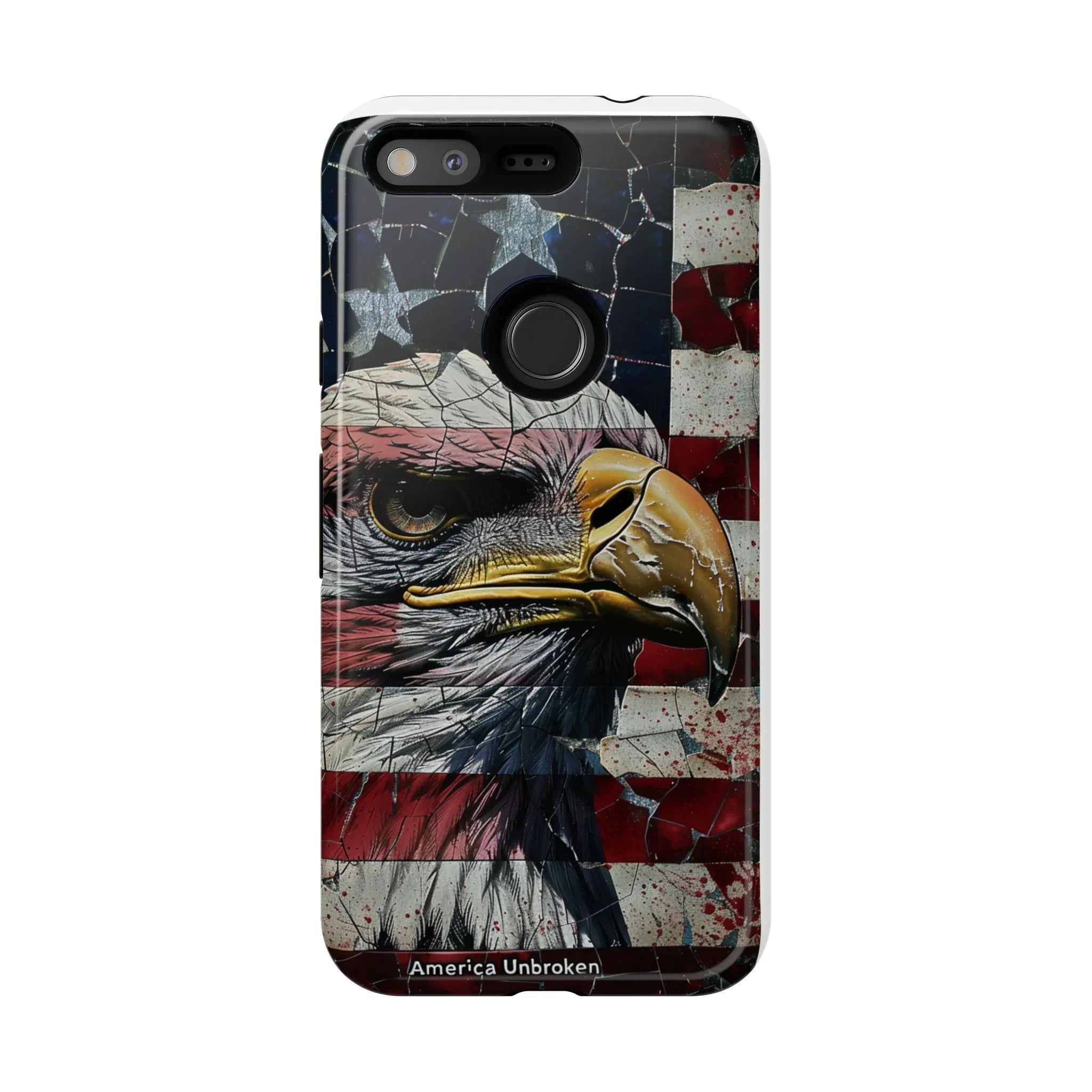 American Flag Bald Eagle phone case | Patriotic iPhone cover, cracked vintage flag design - 250 USA Celebration