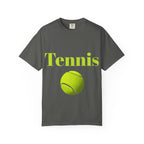 Tennis Ball Graphic Tee | Tennis Shirt, Neon Green Text - 250 USA Celebration