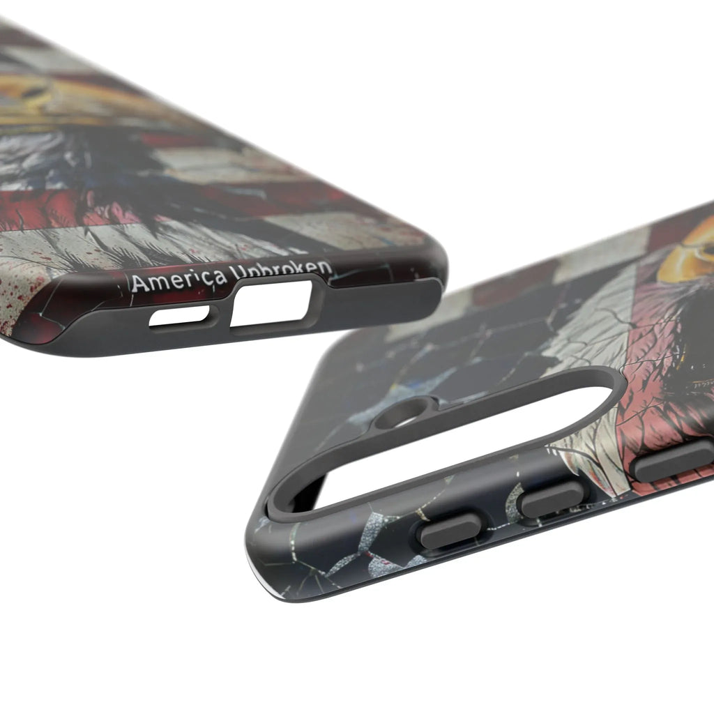 American Flag Bald Eagle phone case | Patriotic iPhone cover, cracked vintage flag design - 250 USA Celebration