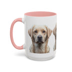 Soulful Labrador Portrait Accent Coffee Mug, Cute Dog Face Ceramic Mug - 250 USA Celebration