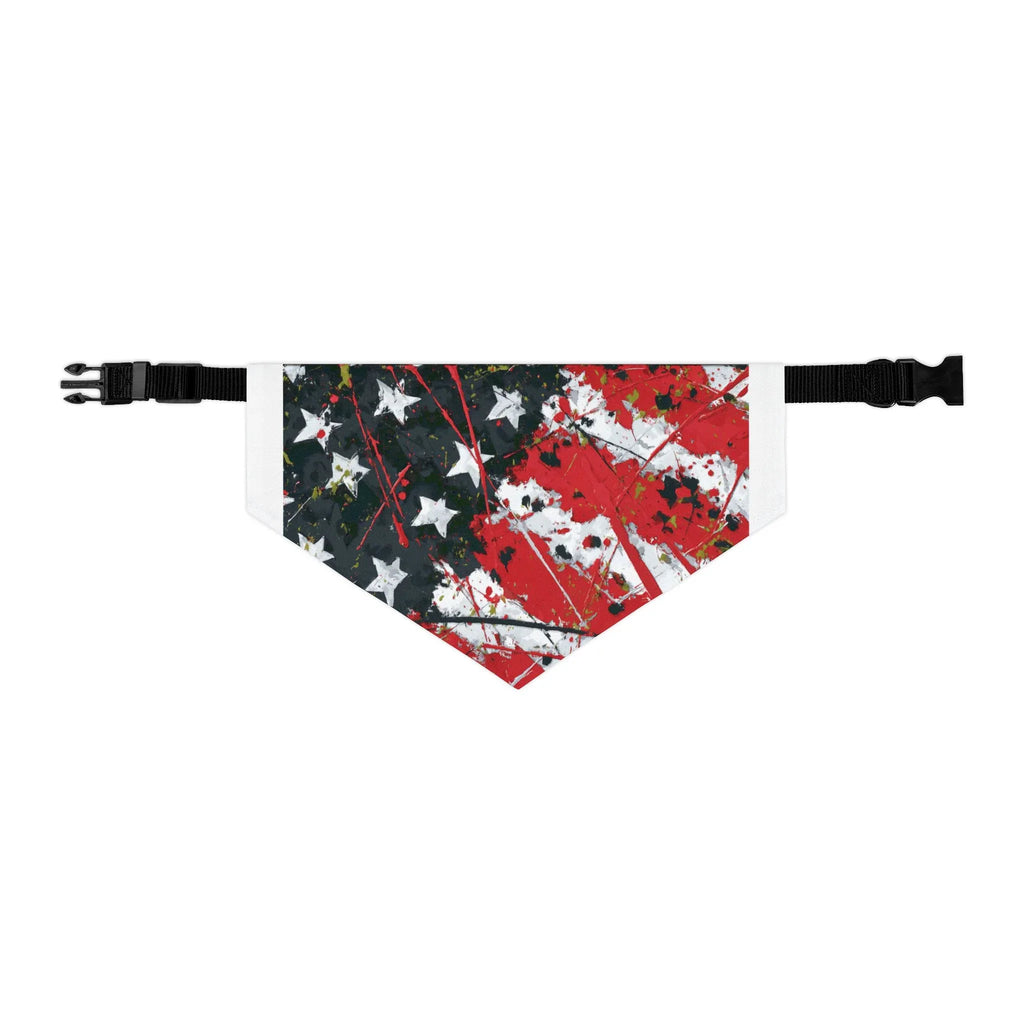 Grunge American Flag Pet Bandana Collar | Patriotic Dog Bandana - 250 USA Celebration