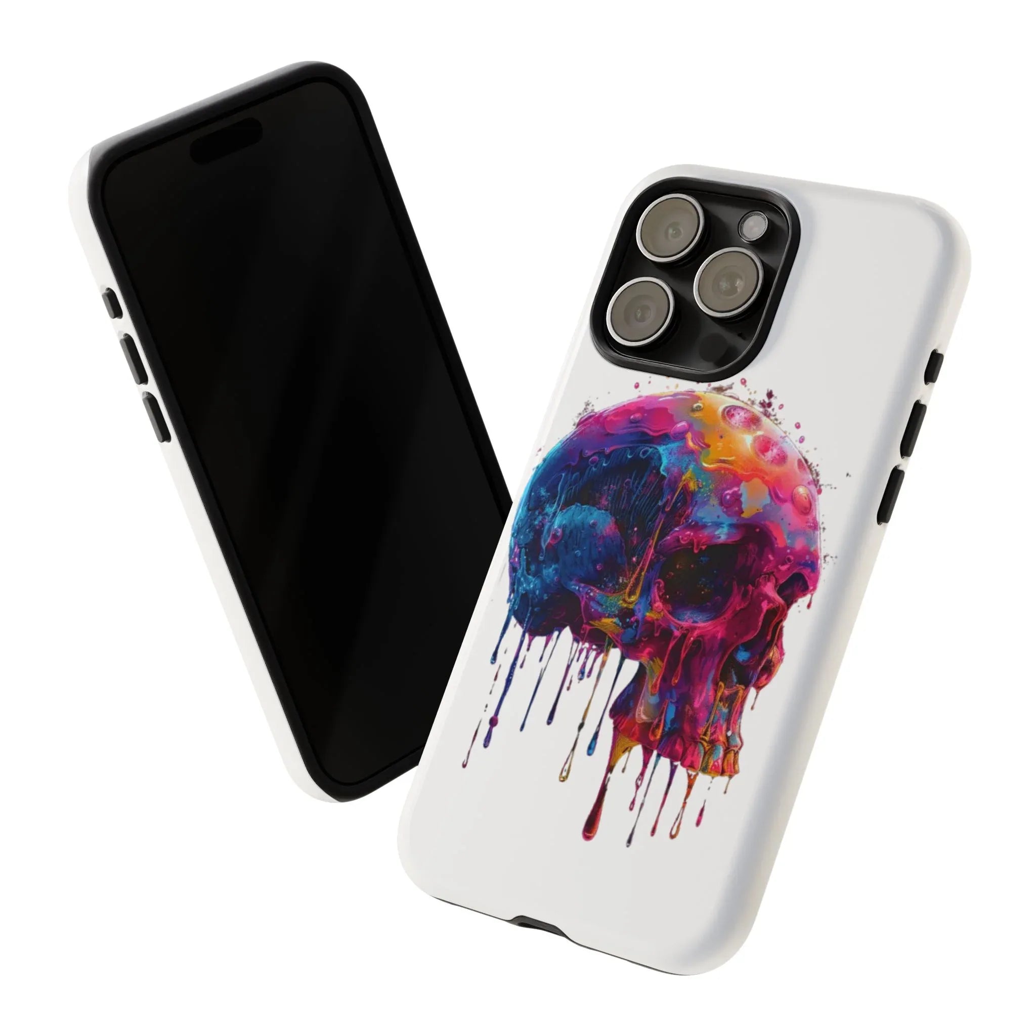 Colorful Drip Skull Phone Case | Hard Plastic Protective Case - 250 USA Celebration