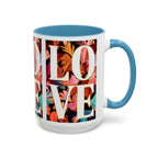 Floral Bold LOVE Mug | Accent Coffee Mug 11oz 15oz - 250 USA Celebration