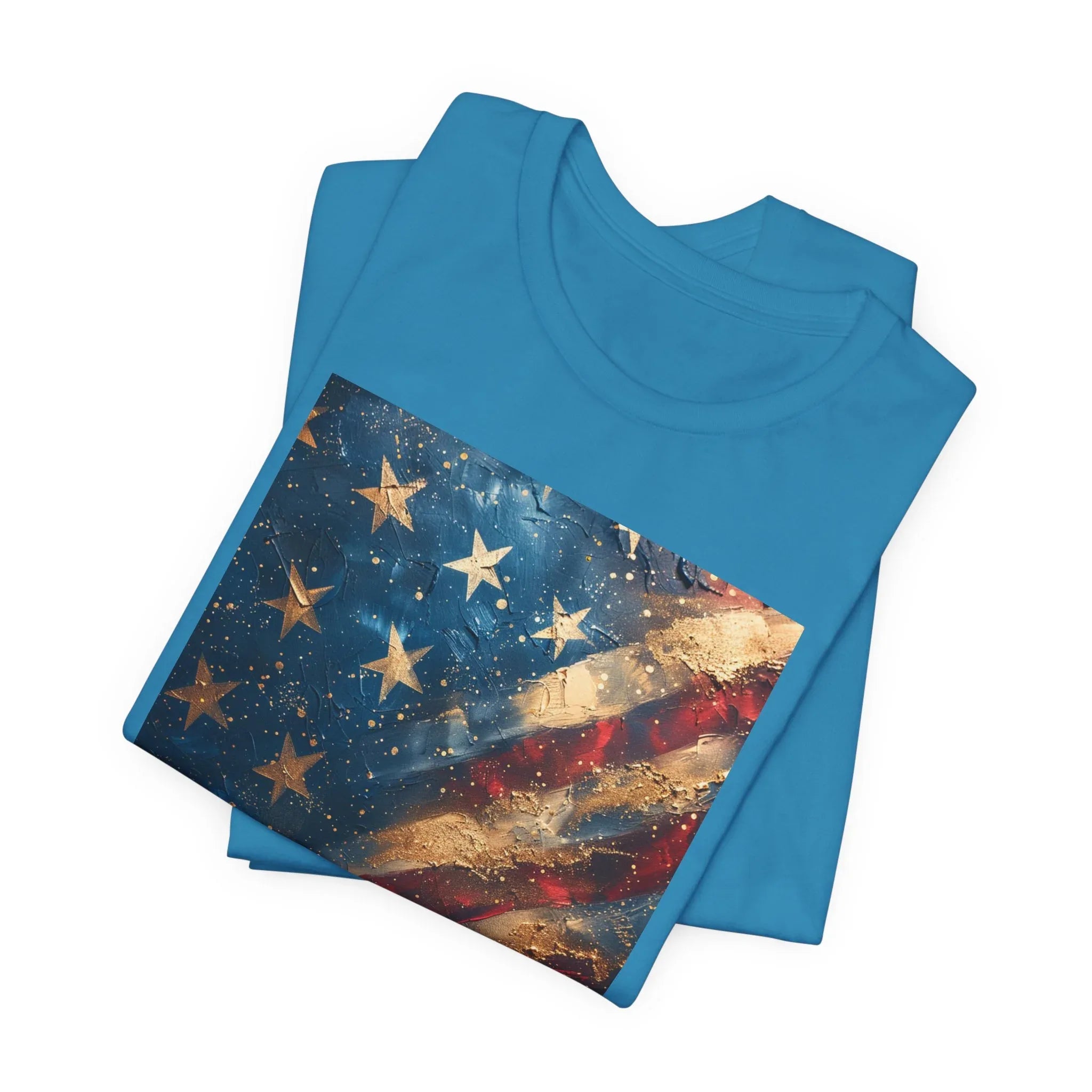 Patriotic Short Sleeve Tee, Unisex Casual Wear, Fourth of July Shirt, Independence Day Gift, Amercan Flag T-Shirt - 250 USA Celebration