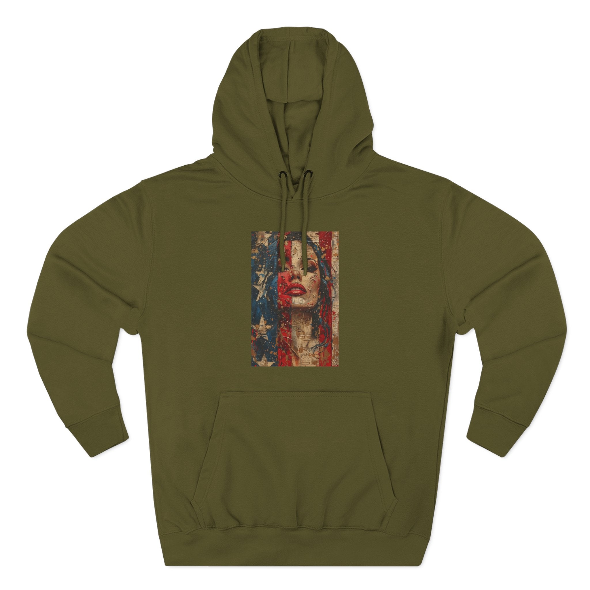 Artistic Fleece Hoodie with American Flag Design | Cozy and Trendy, Ideal for Casual Wear, Gifts, Festivals, and Seasonal Celebrations