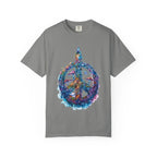 Psychedelic Mushroom Peace Sign T-Shirt | Neon Tie-Dye 60s Hippie Poster - 250 USA Celebration