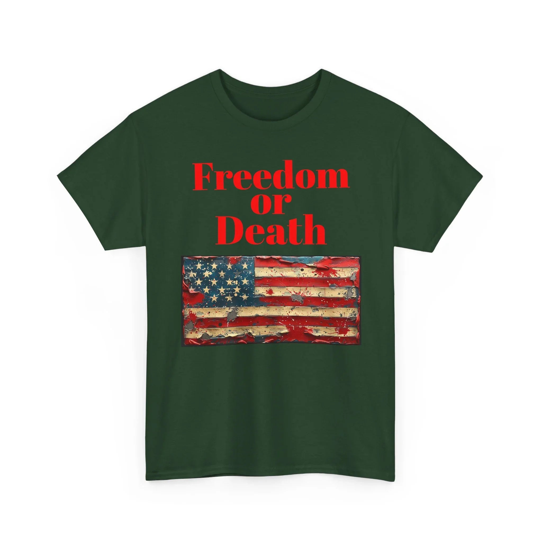 Freedom or Death American Flag T-Shirt | America First Vintage Flag Tee, Patriotic T-Shirt, America First, 250 America - 250 USA Celebration