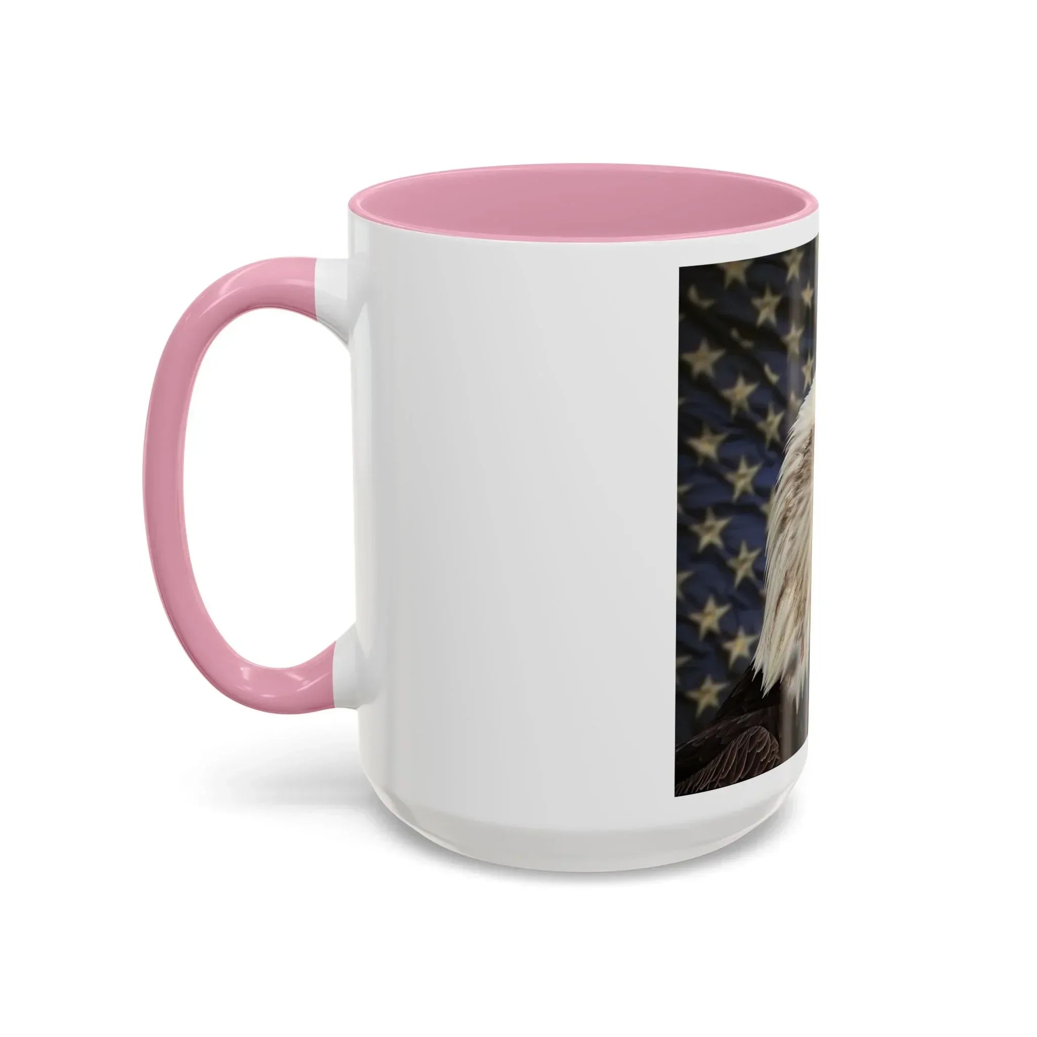 Colorful Mugs (11oz, 15oz) American eagle with American flag, fireworks all around the eagle, patriotic themed - 250 USA Celebration