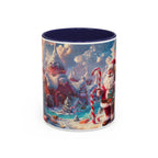 Festive Santa Accent Coffee Mug, Christmas Gift, Holiday Decor, Winter Wonderland, Hot Cocoa Mug, Seasonal Drinkware - 250 USA Celebration