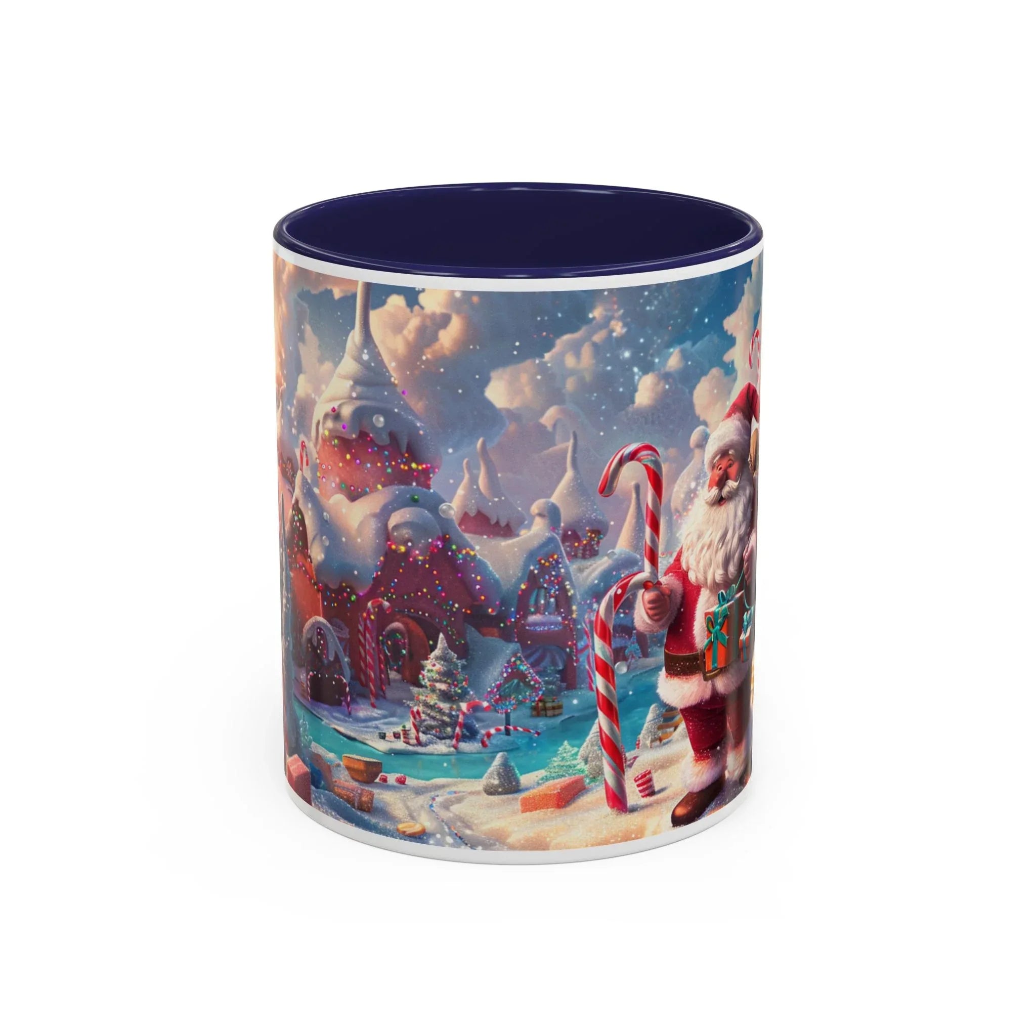 Festive Santa Accent Coffee Mug, Christmas Gift, Holiday Decor, Winter Wonderland, Hot Cocoa Mug, Seasonal Drinkware - 250 USA Celebration