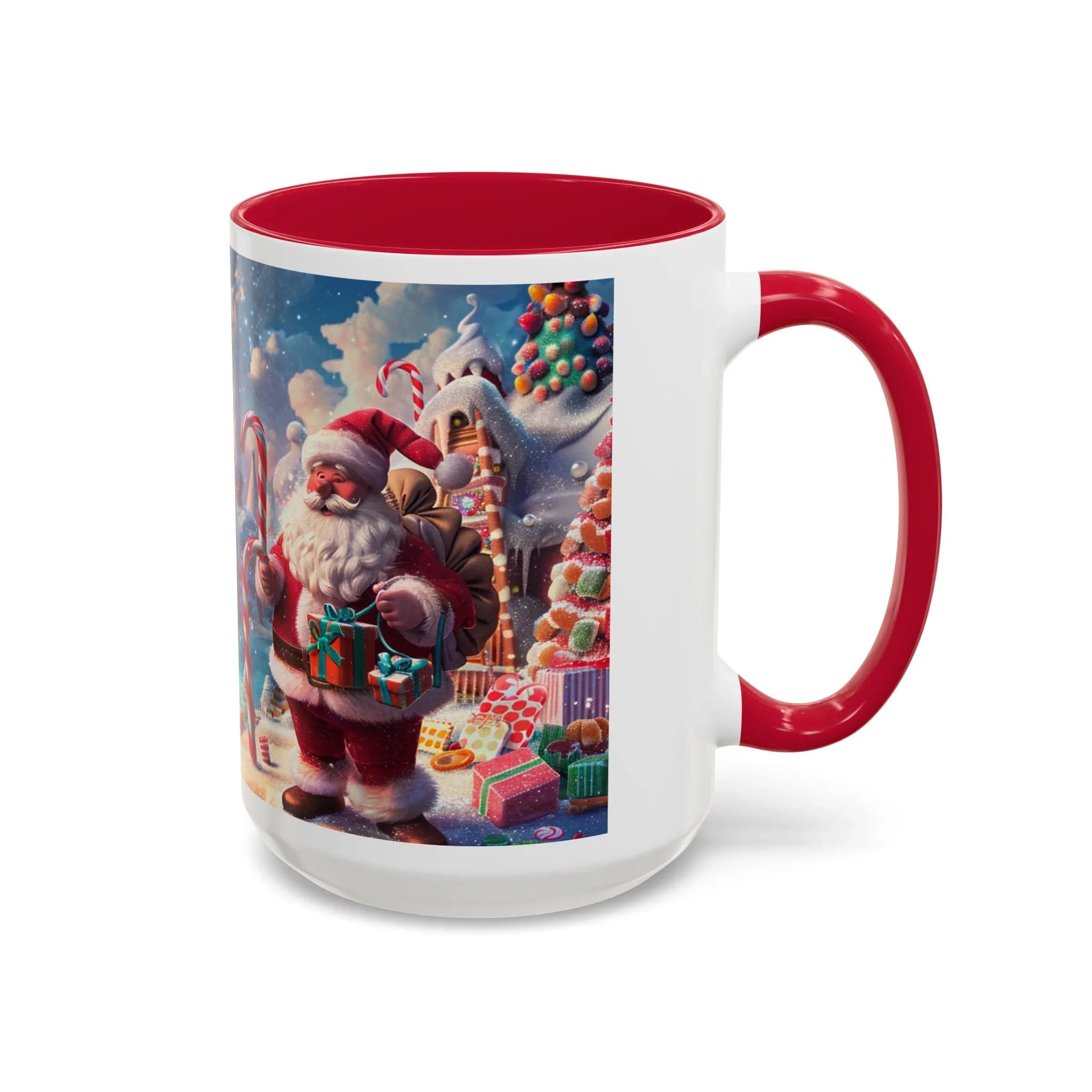 Festive Santa in Candy Wonderland mug | Holiday Christmas ceramic mug - 250 USA Celebration