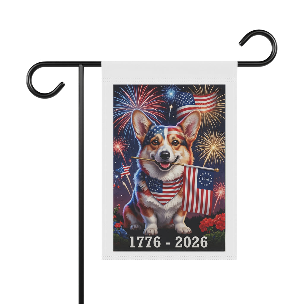 Official USA 250th Anniversary Patriotic Corgi Garden Flag