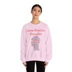 Grow Positive Thoughts Sweatshirt | Inspirational Typography, Mental Health - 250 USA Celebration