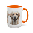 Soulful Labrador Portrait Accent Coffee Mug, Cute Dog Face Ceramic Mug - 250 USA Celebration