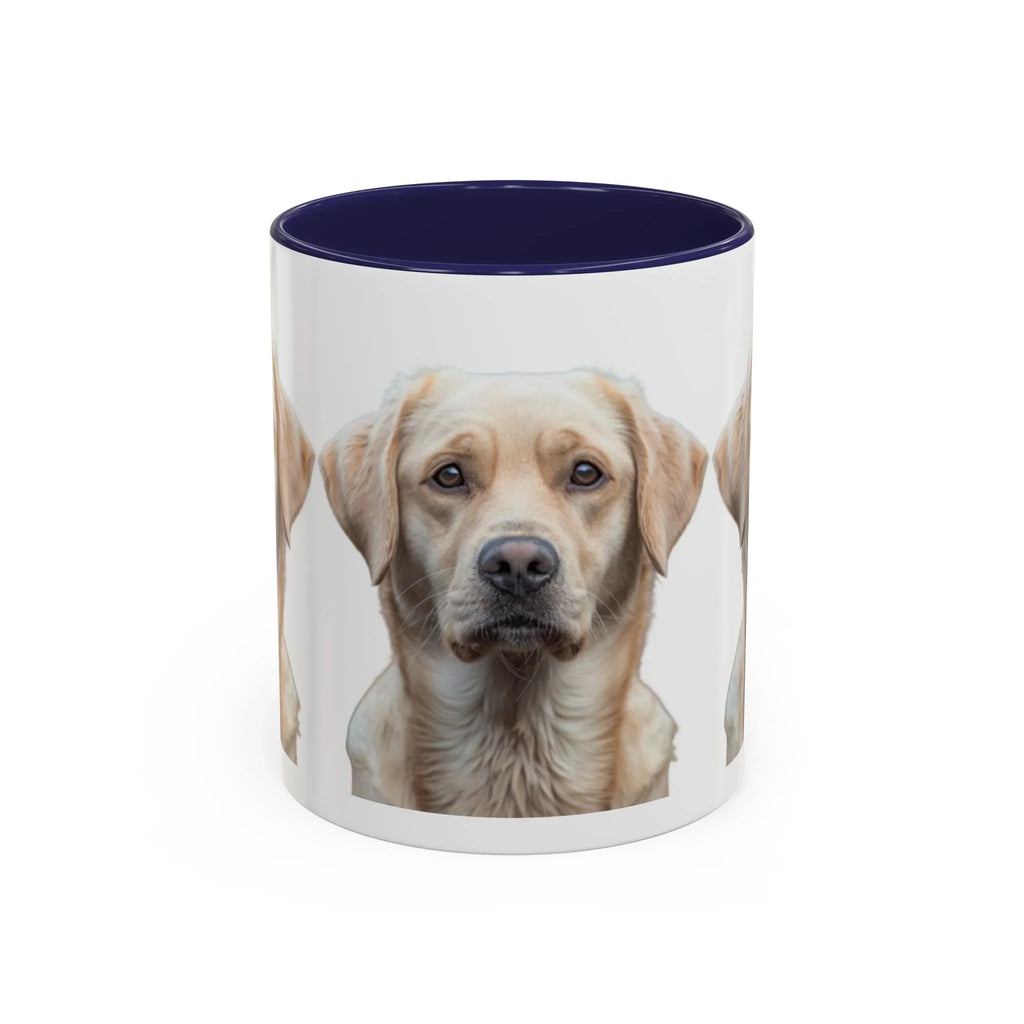 Soulful Labrador Portrait Accent Coffee Mug, Cute Dog Face Ceramic Mug - 250 USA Celebration