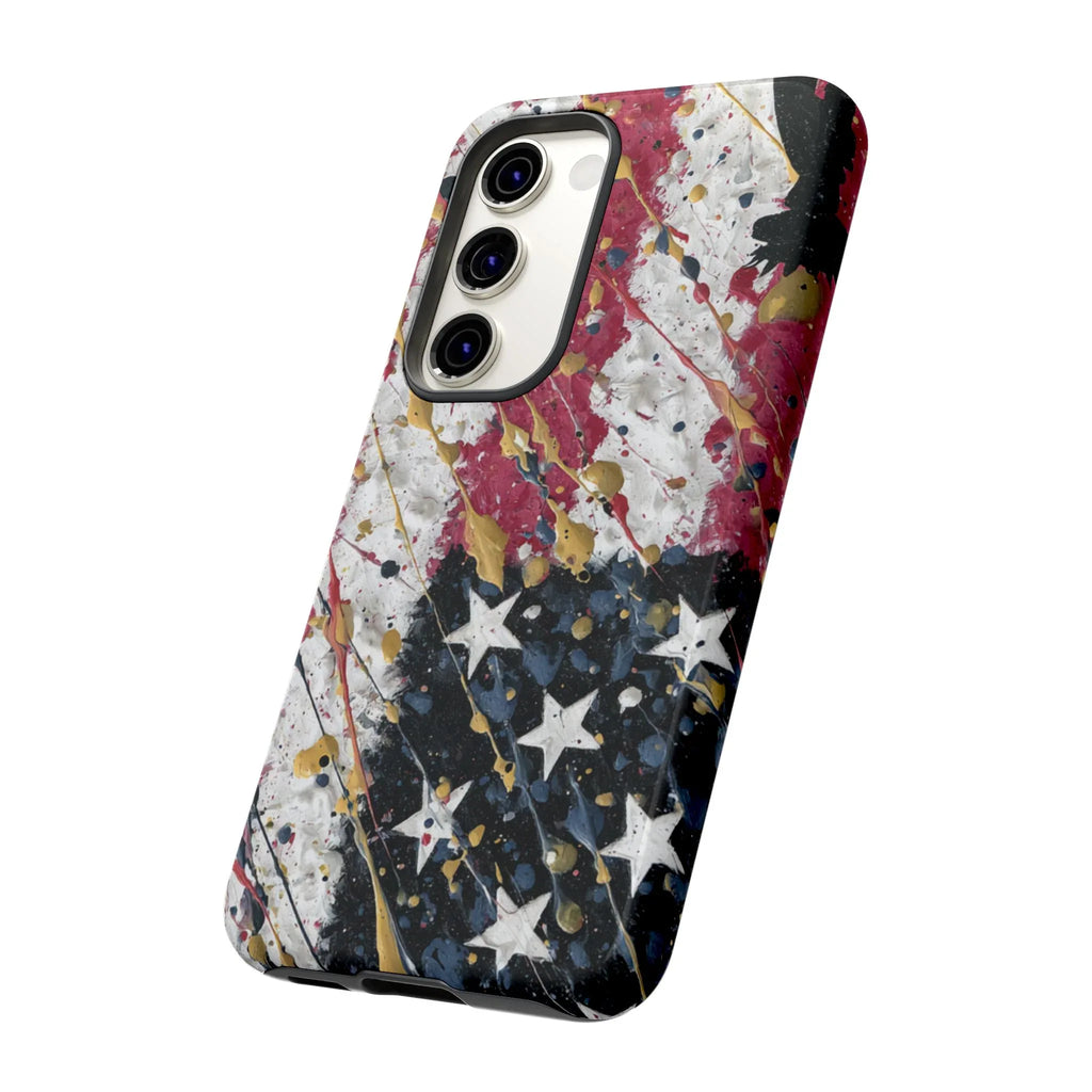 Abstract Drip American Flag Phone Case | Tough Case - 250 USA Celebration
