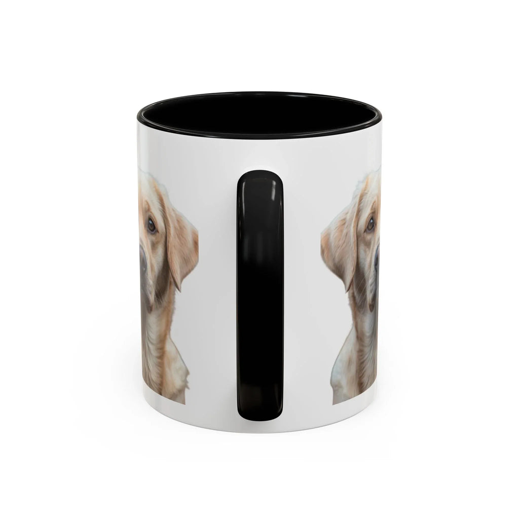 Soulful Labrador Portrait Accent Coffee Mug, Cute Dog Face Ceramic Mug - 250 USA Celebration