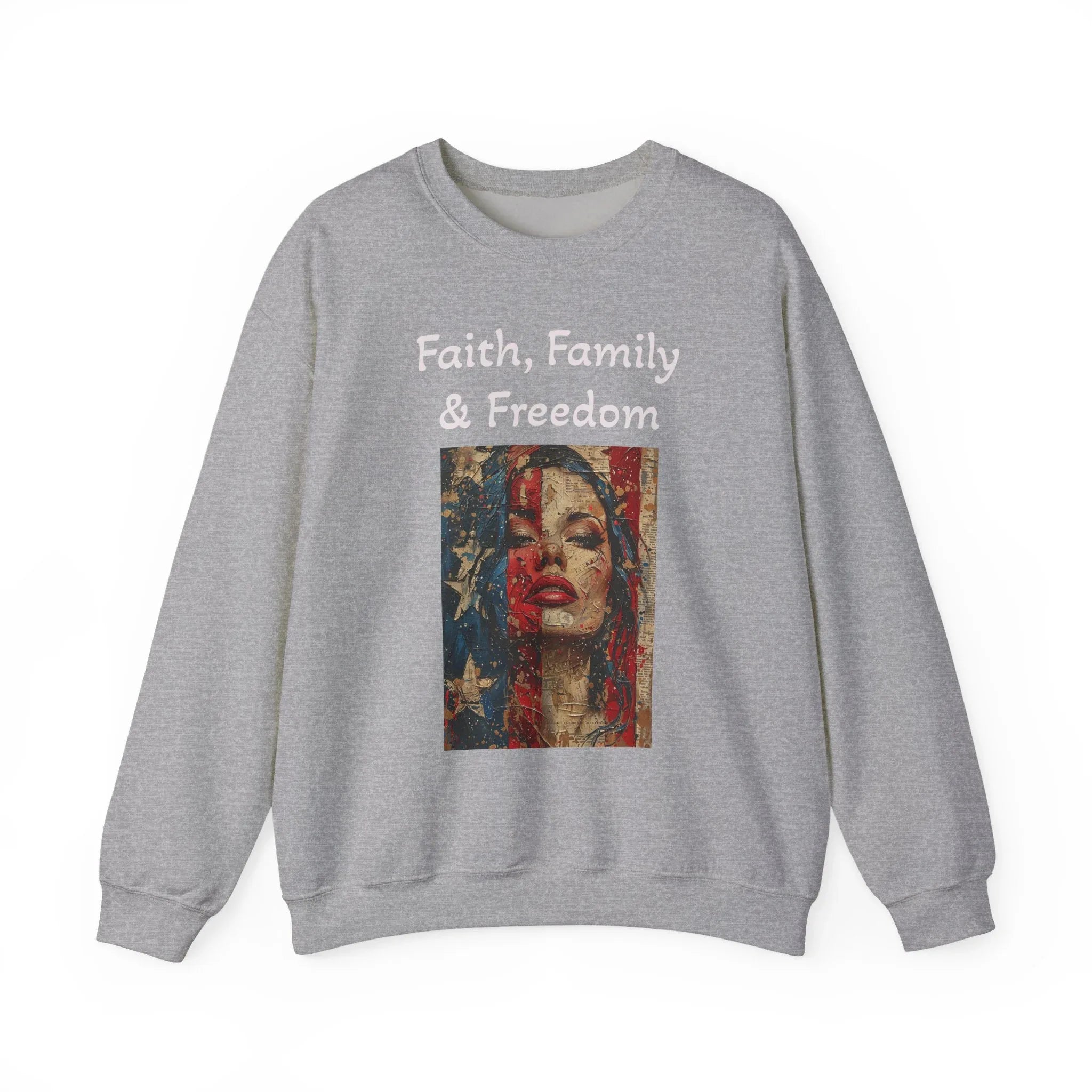 Patriotic Womens Merchandise, American Flag Apparel, USA Womens Crewneck Sweatshirts, Patriotic Dresses, Women's DayGear, Womens Sweatshirts - 250 USA Celebration