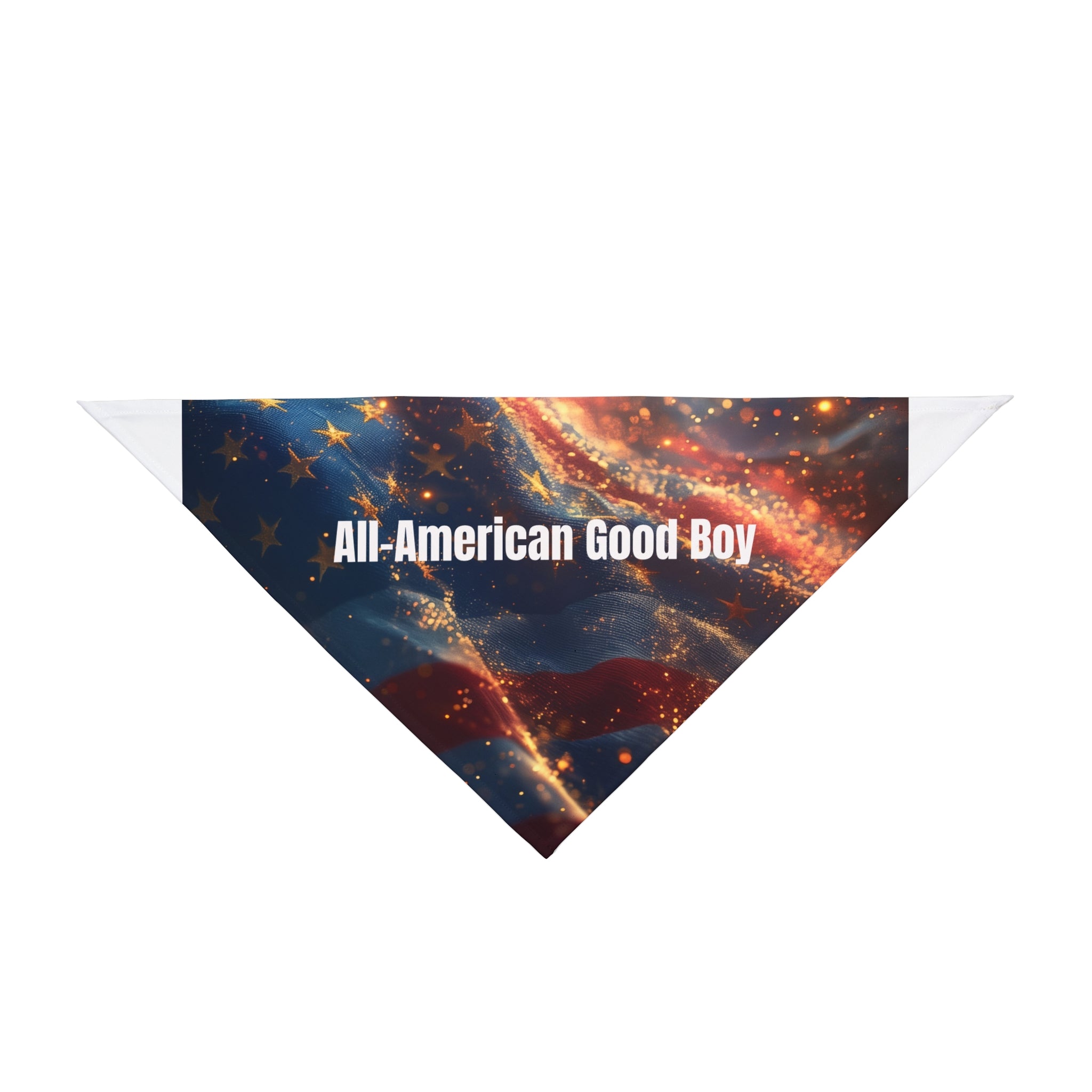 All-American Good Boy Pet Bandana - Patriotic Dog Scarf for 4th of July & Veterans Day