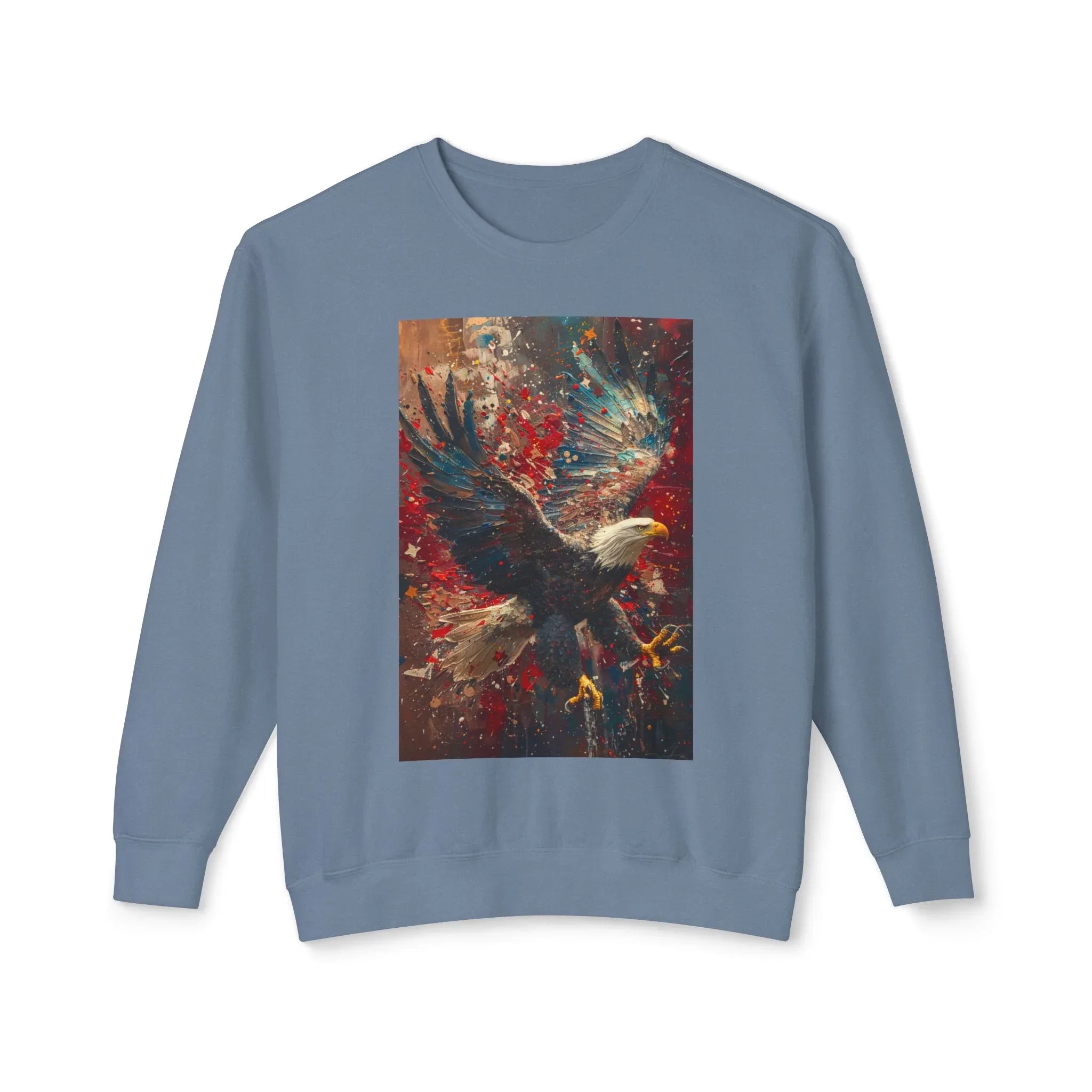 Lightweight Crewneck Sweatshirt, Patriotic American T-Shirts, Flag T-Shirts, Independence Tees, Funny Patriotic Shirts, Custom American Tees - 250 USA Celebration