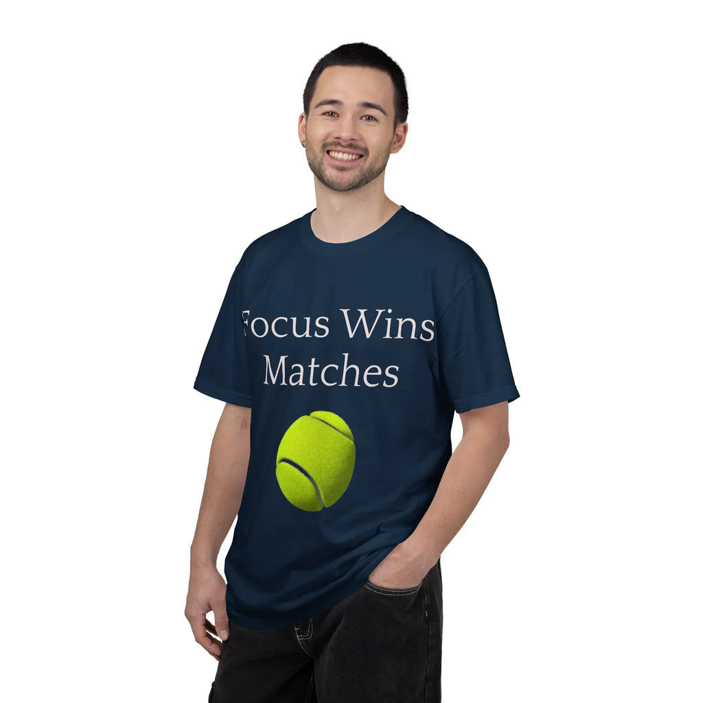Focus Wins Matches Tennis Ball T-shirt | Tennis Graphic Tee - 250 USA Celebration