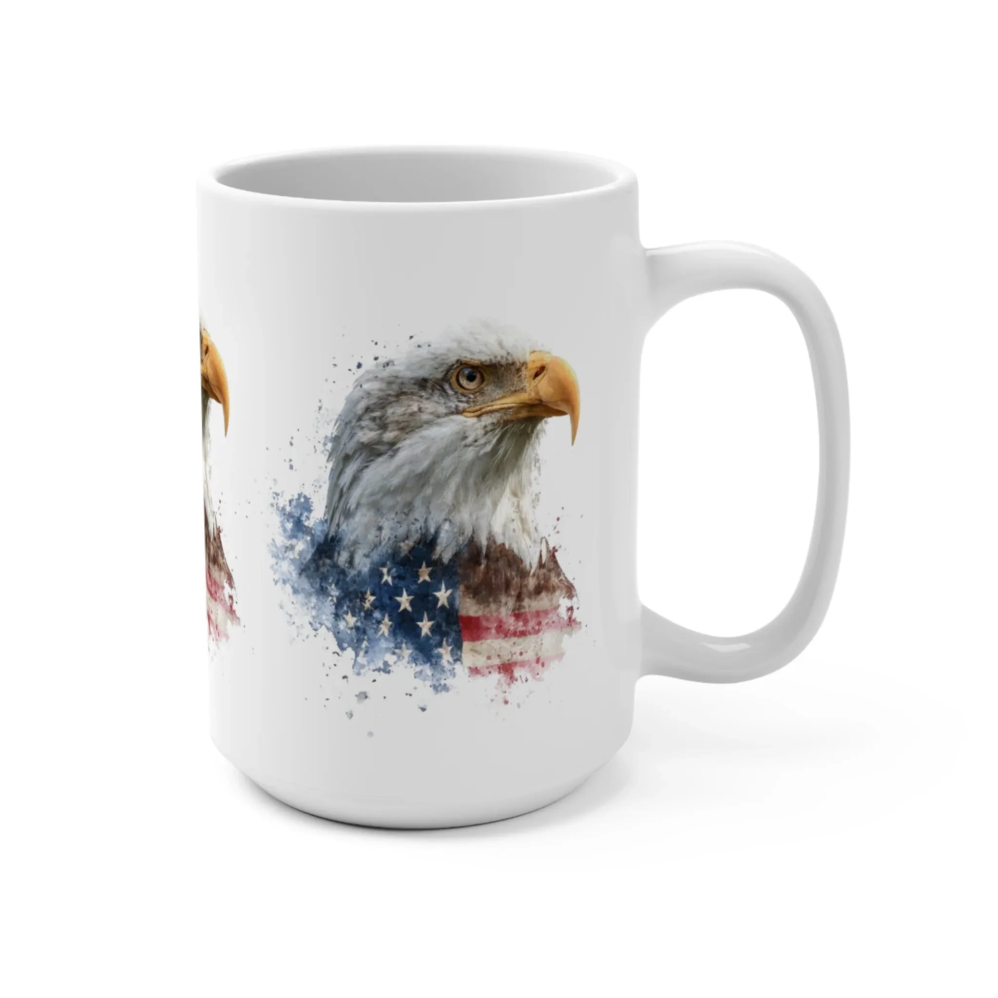American Flag Bald Eagle mug | Patriotic USA eagle 15oz coffee mug - 250 USA Celebration
