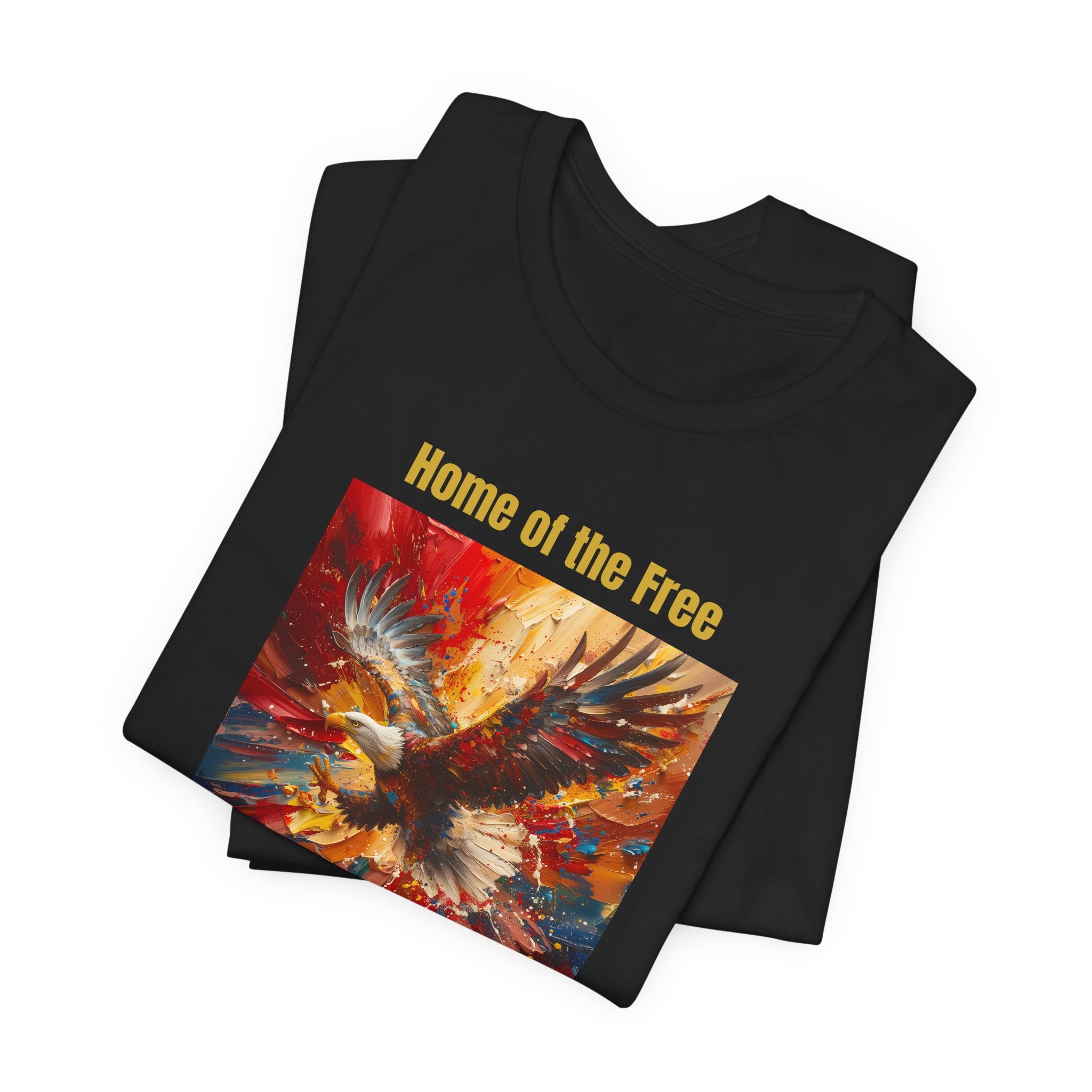 Patriotic Eagle T-Shirt – "Home of the Free, Because of the Brave" Graphic Tee