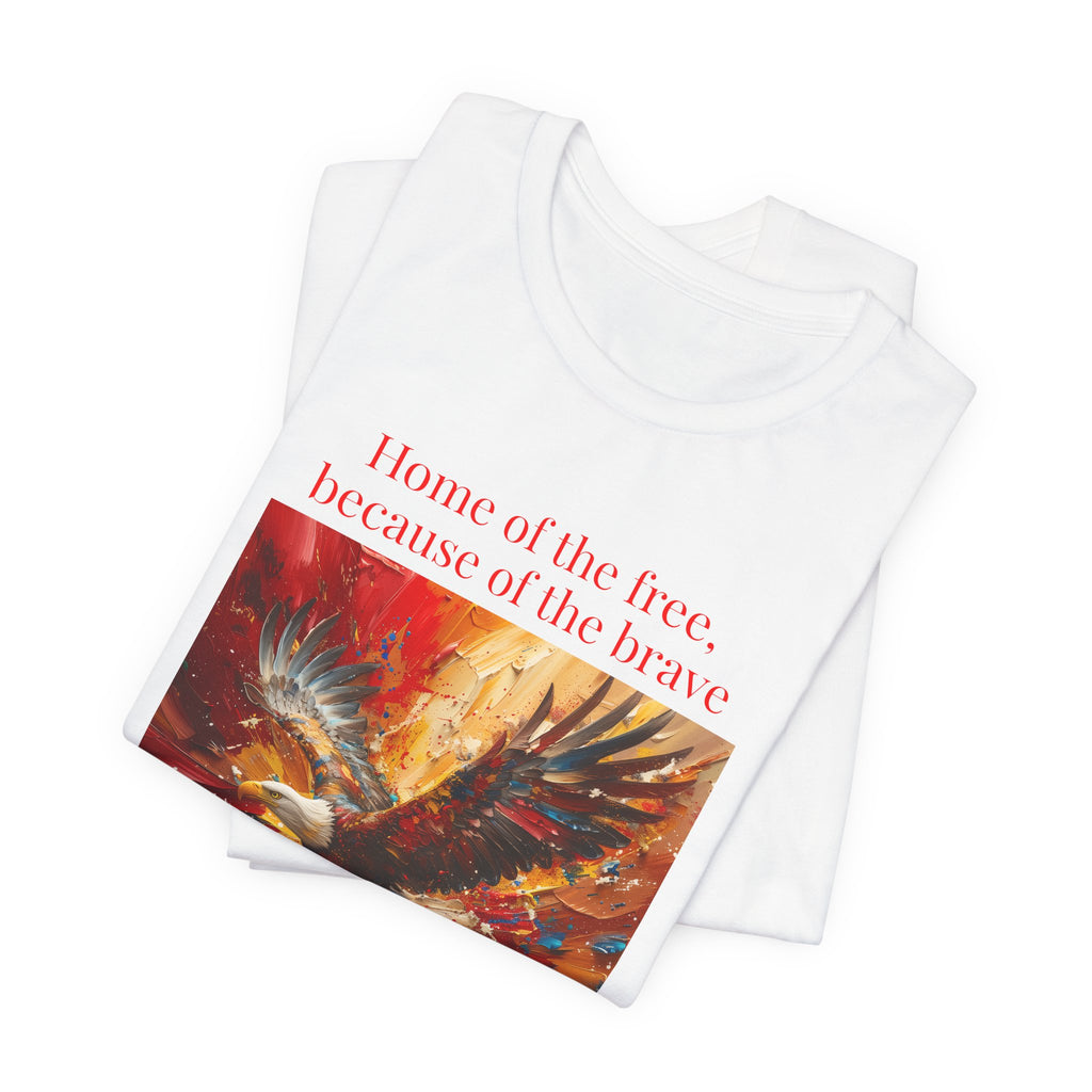 Patriotic Eagle T-Shirt – "Home of the Free, Because of the Brave" Graphic Tee