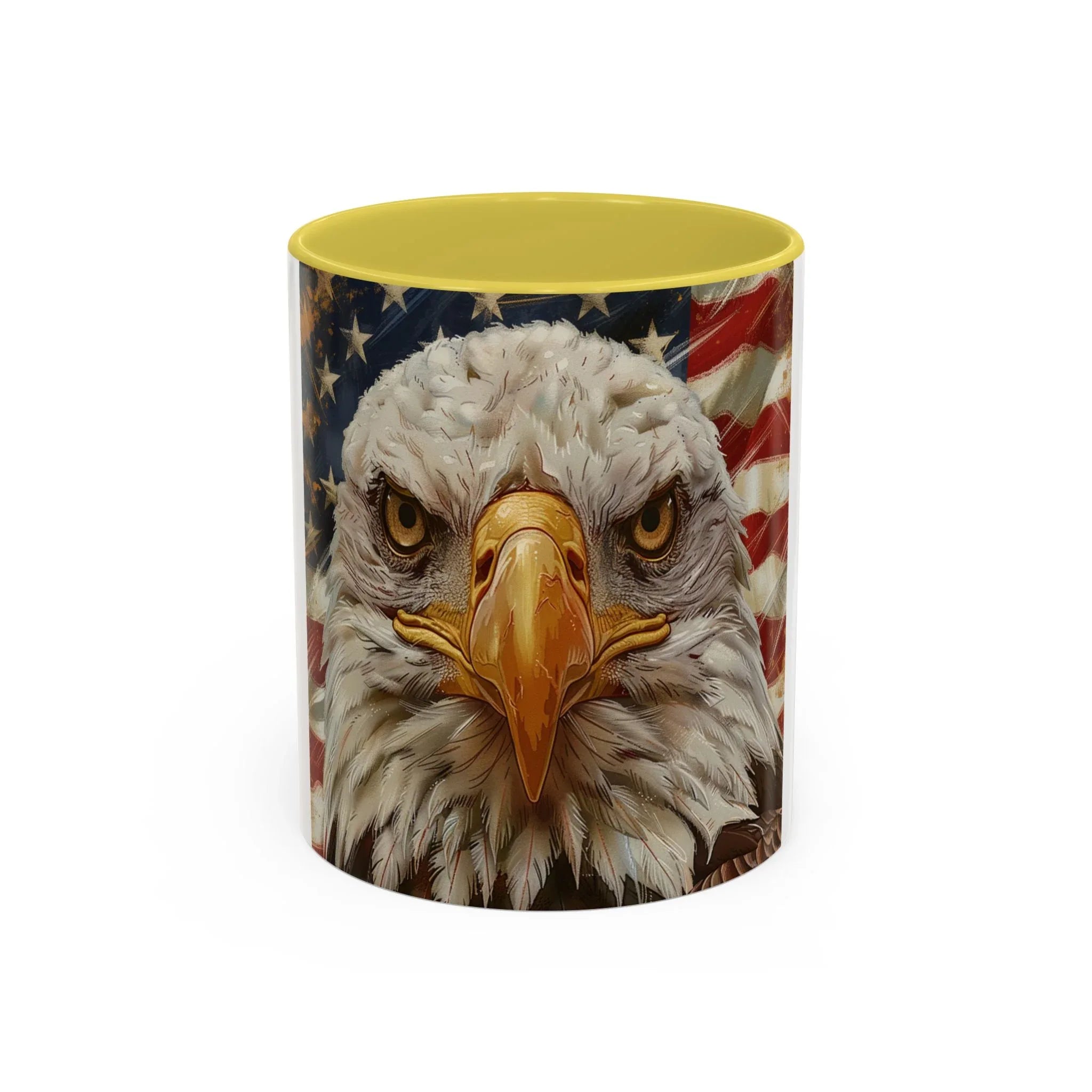 Colorful Mugs (11oz, 15oz) Majestic bald eagle head Patriotic coffee cup, America 250 Celebration coffee cup - 250 USA Celebration