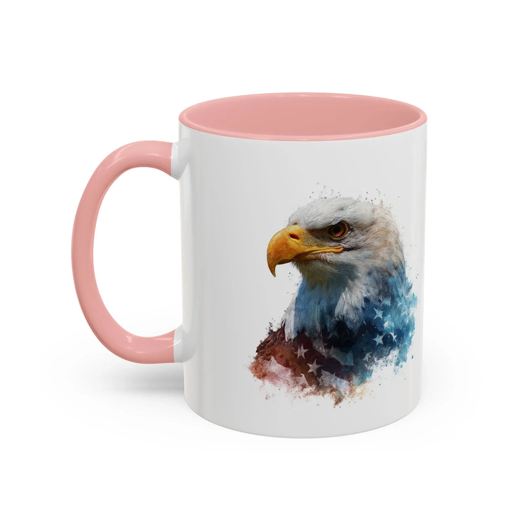 American Bald Eagle watercolor, Coffee Mug | Patriotic flag design - 250 USA Celebration