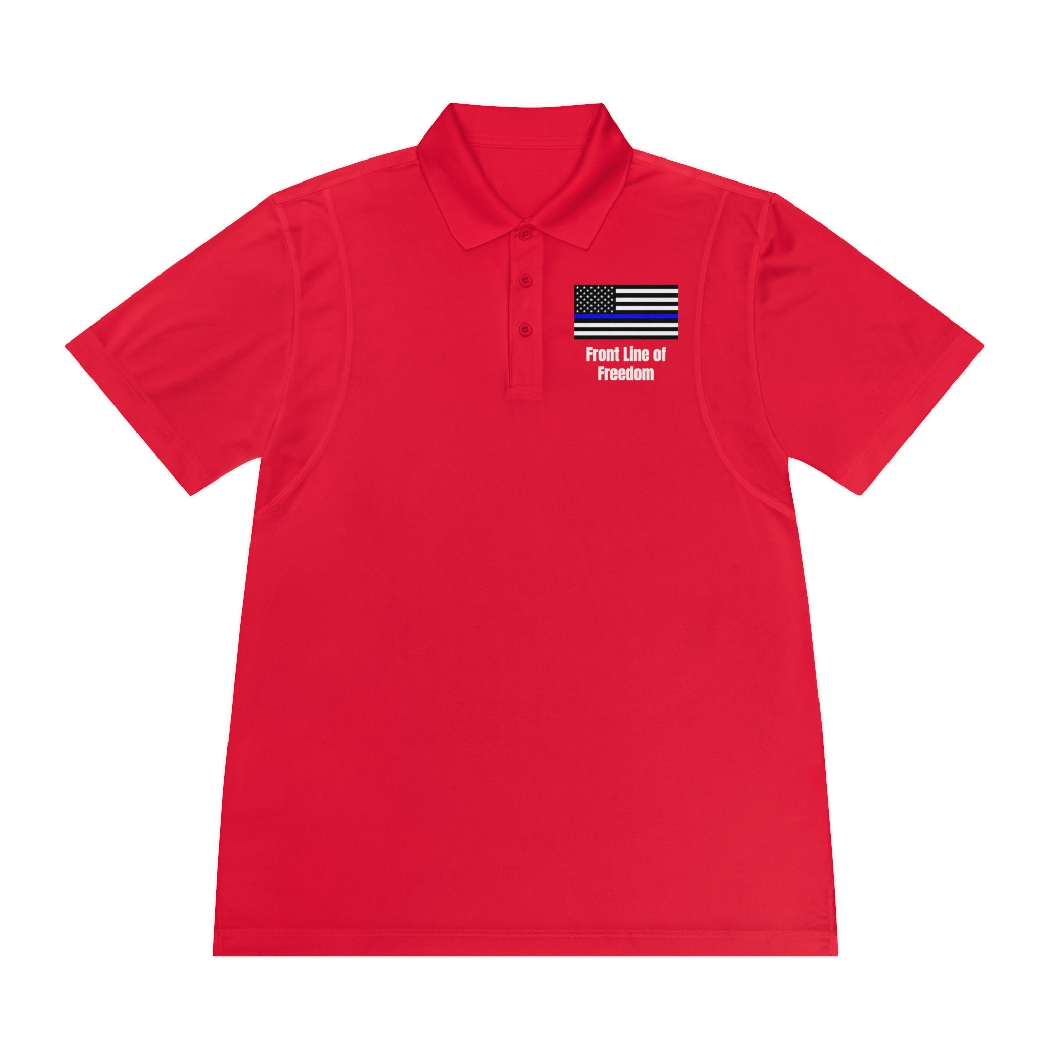 Front Line of Freedom Thin Blue Line Polo — Men's Support Police Shirt