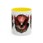 Red Eagle Emblem Accent Coffee Mug | Patriotic Eagle Design - 250 USA Celebration