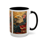 Bald Eagle with Tattered American Flag Coffee Mug | Fireworks Patriotic 11oz 15oz - 250 USA Celebration