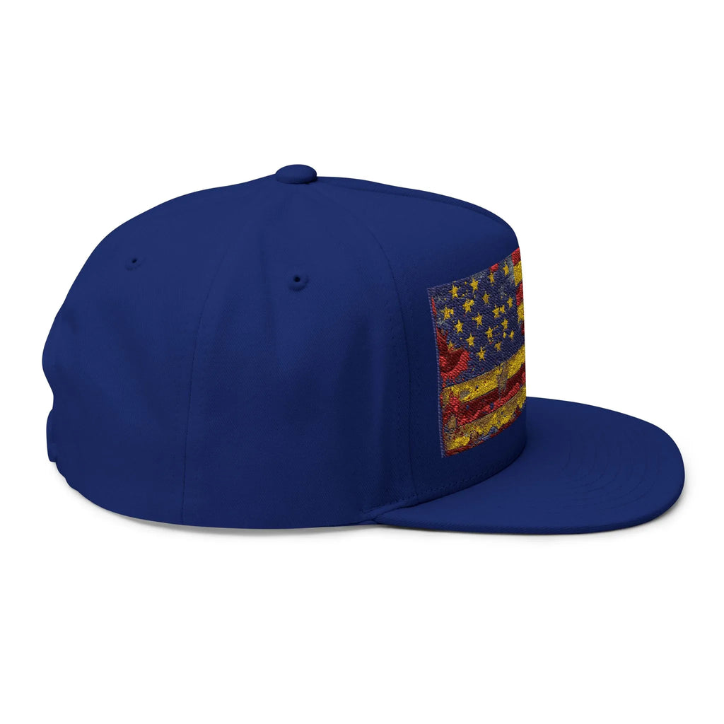 Patriotic Embroidered Flat Bill Cap | USA Flag Hat for Outdoor Events, Gifts, Festivals, July 4th, Summer Days - 250 USA Celebration