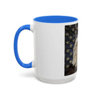 Colorful Mugs (11oz, 15oz) American eagle with American flag, fireworks all around the eagle, patriotic themed - 250 USA Celebration