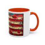 Colorful Mugs (11oz, 15oz), American Flag, Patriotic Flag coffee cup
