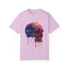 Colorful Drip Skull T-shirt | Watercolor Skull Shirt, Artistic Gothic Tee - 250 USA Celebration