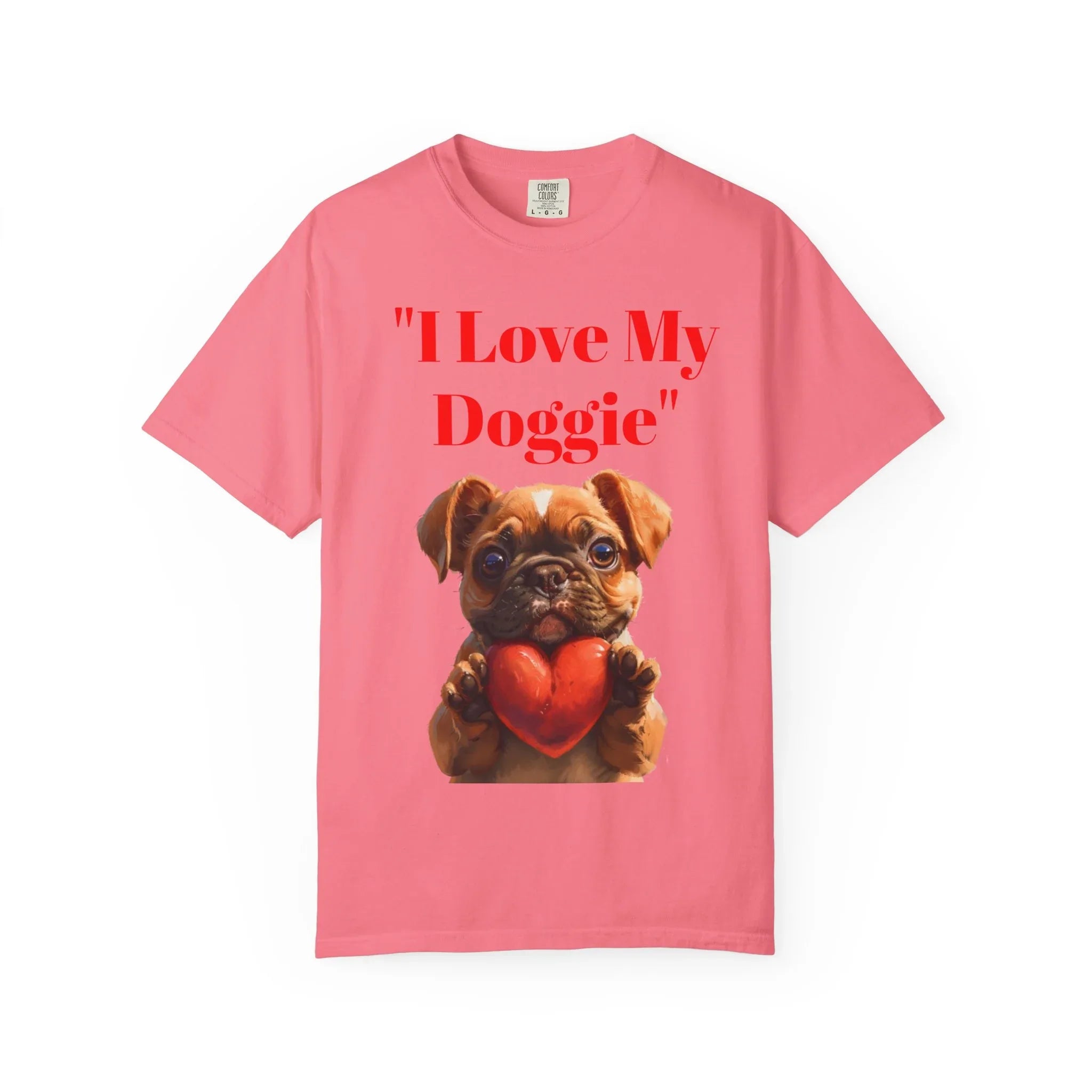 Cute French Bulldog Puppy Holding Red Heart T-shirt | Dog Lover Cartoon - 250 USA Celebration