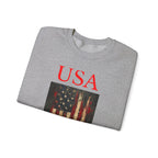 Patriotic Eagle Sweatshirt, USA Flag Crewneck, Unisex Casual Wear, Independence Day Outfit, All-American Style, Gifts for Veterans - 250 USA Celebration